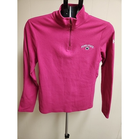 Under Armour Pink Fleece Quater Zip Long Sleeve Women's Size small Penn State - Picture 2 of 9